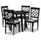 Baxton Studio Mya Grey Upholstered and Dark Brown Finished Wood 5-Piece Dining Set 172-9728-10896 - alternate 4